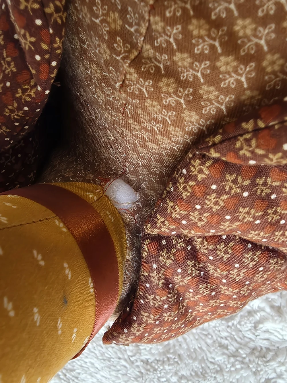Vintage Fabric Quilted Thanksgiving Turkey Plush 14x11